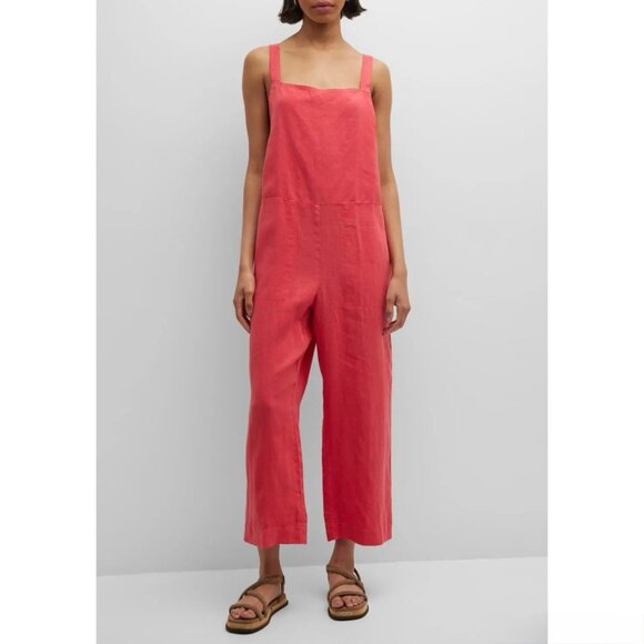 Eileen Fisher 100% Organic Linen Wide Leg Jumpsuit Relaxed